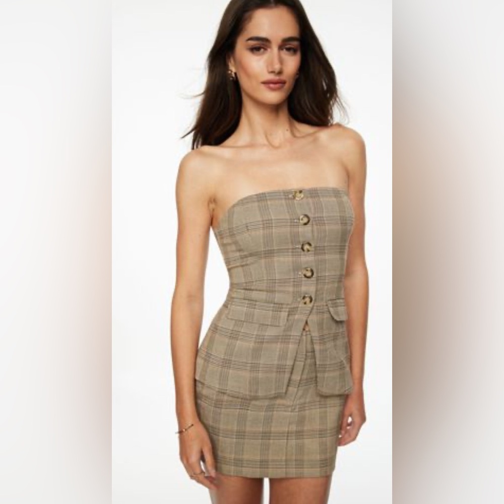 Dynamite Buttoned tube corset top